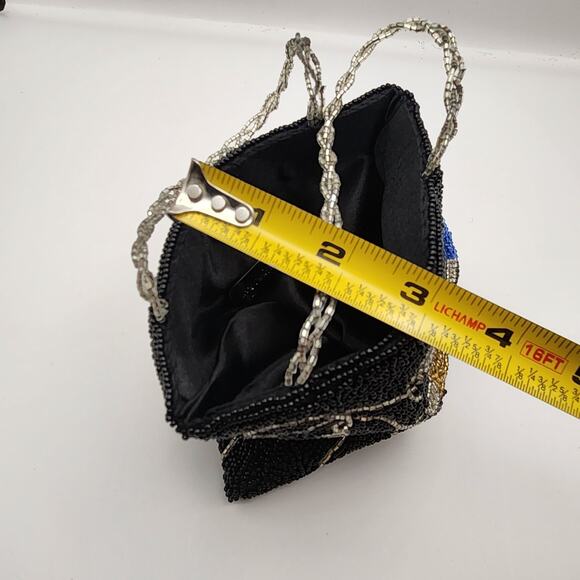 Inge Christopher Beaded Christmas Lights Purse Black Holiday Mini Bag Vintage - Picture 8 of 14
